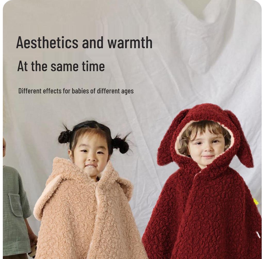 Двухслойная флисовая накидка с 3D-рисунком для детей: Очень толстые для прогулок с ребенком