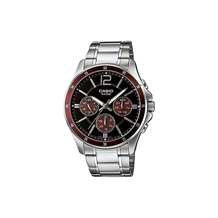 Casio Стандартная серия Серия платьев Стальное сердце Кварцевый механизм Ремешок из нержавеющей стали Мужские часы Черный MTP-1374D-5A