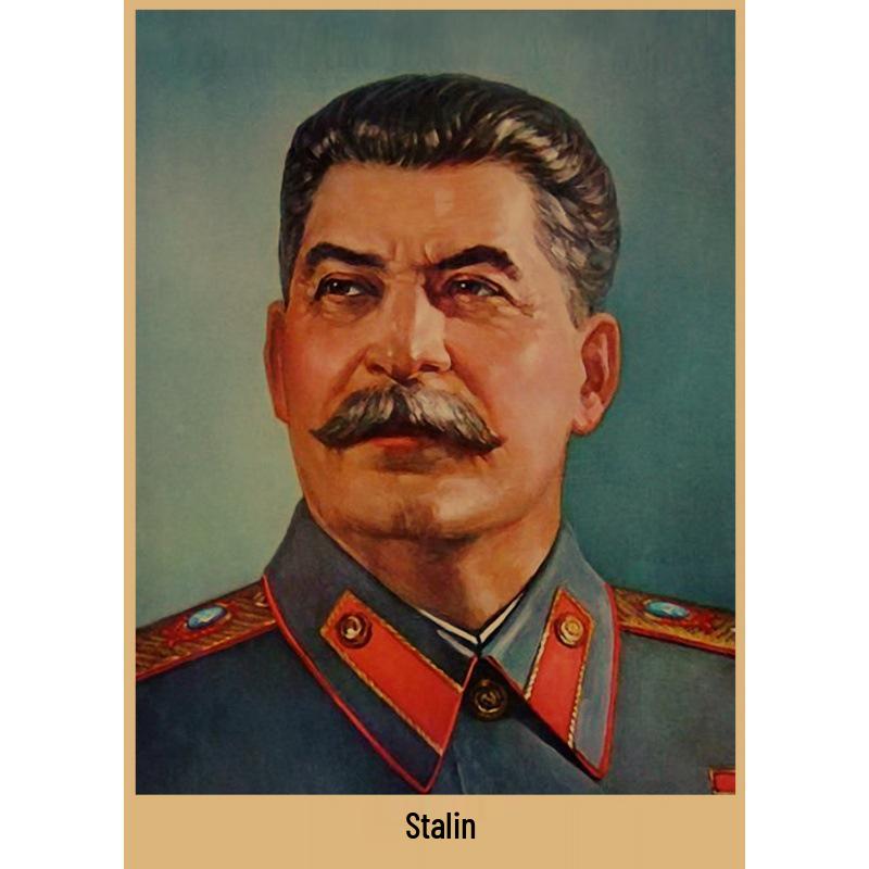 Постер-портрет Мао, Чжу Дэ, Ленина, Маркса на крафт-бумаге
