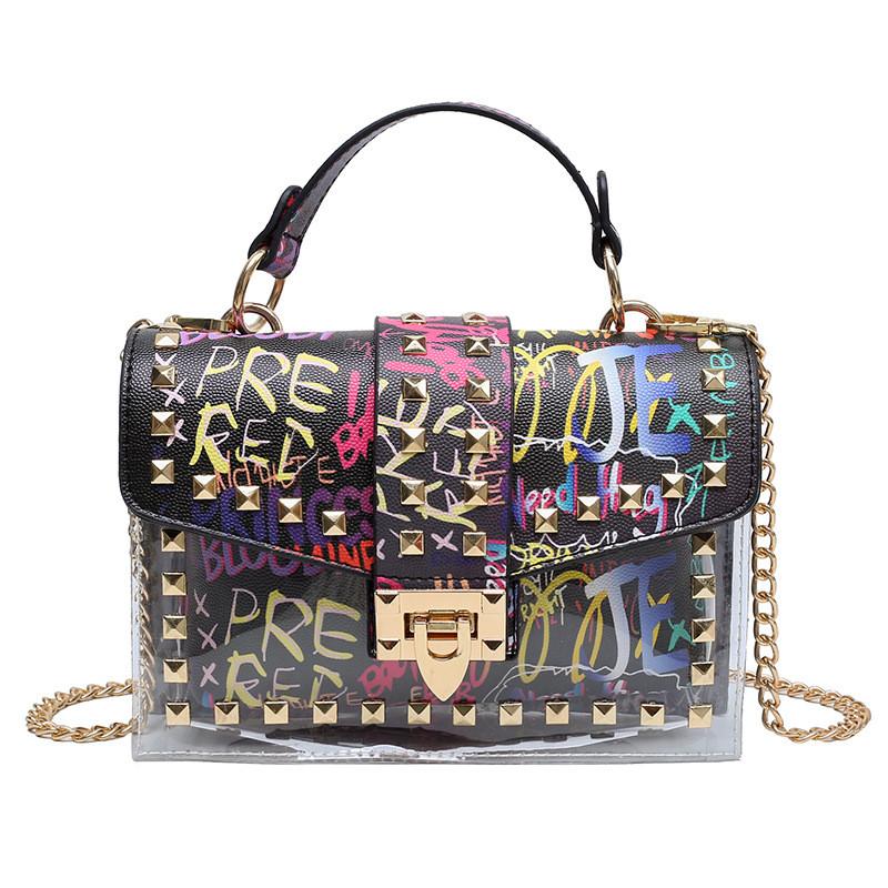 Transparent Jelly Purse With Lock Closure For Casual Outings And Trendy Looks