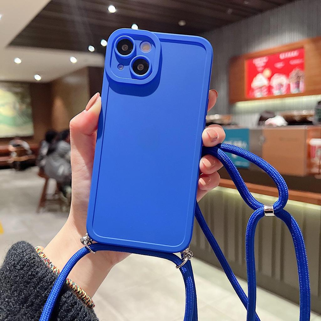 Силиконовый чехол с ремешком-цепочкой для Samsung S22 S23 S21 ultra S20 Fe A33 A53 A12 A22 A32 A52 A72/Redmi 9 9A 9T, мягкая задняя крышка из ТПУ ярких цветов