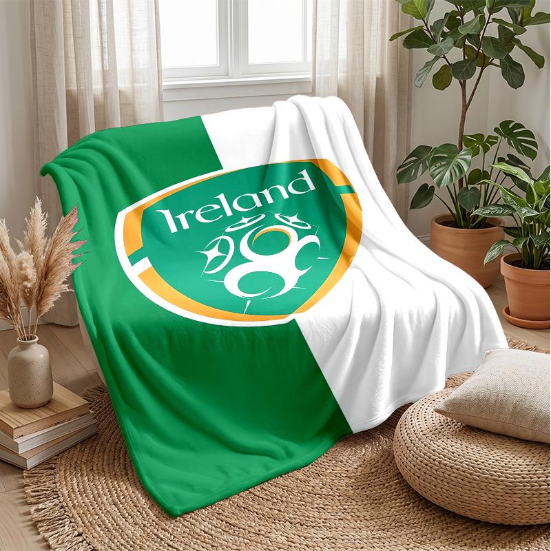 Ireland Rugby Flannel Fleece Blanket Cozy Warm Throw Blanket For Couch Bed Travel All Season Use