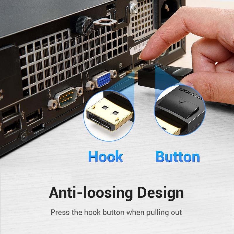 Vention Кабель DisplayPort-DVI Кабель DP-DVI-D 24+1 1080P DP-папа-DVI-папа-кабель для монитора проектора Кабель DP-DVI