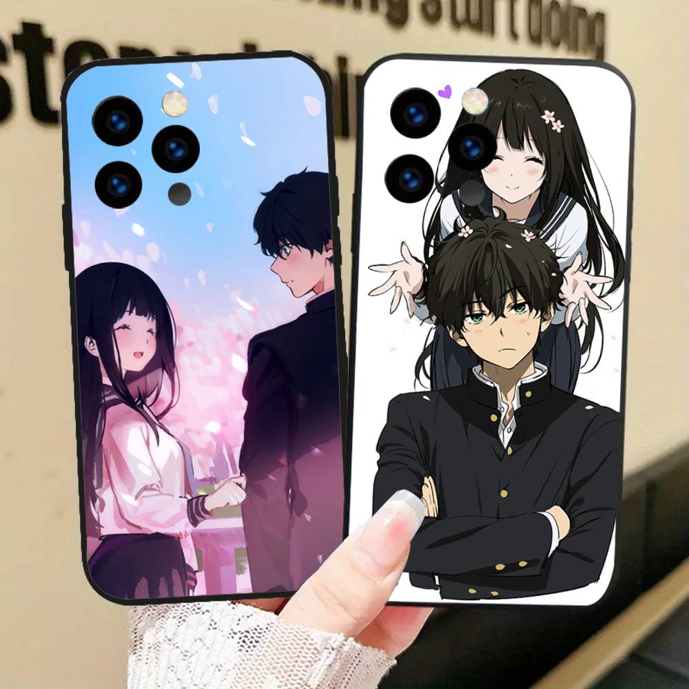 Чехол для телефона с аниме Hyouka для iPhone 17 Air 16 15 14 13 Pro Max 11 12 Черный силиконовый чехол
