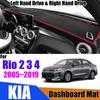 Для RIO 2 3 4 2005-2019 противоскользящий коврик для приборной панели, солнцезащитный козырек, защитный коврик для приборной панели, аксессуары для ковров