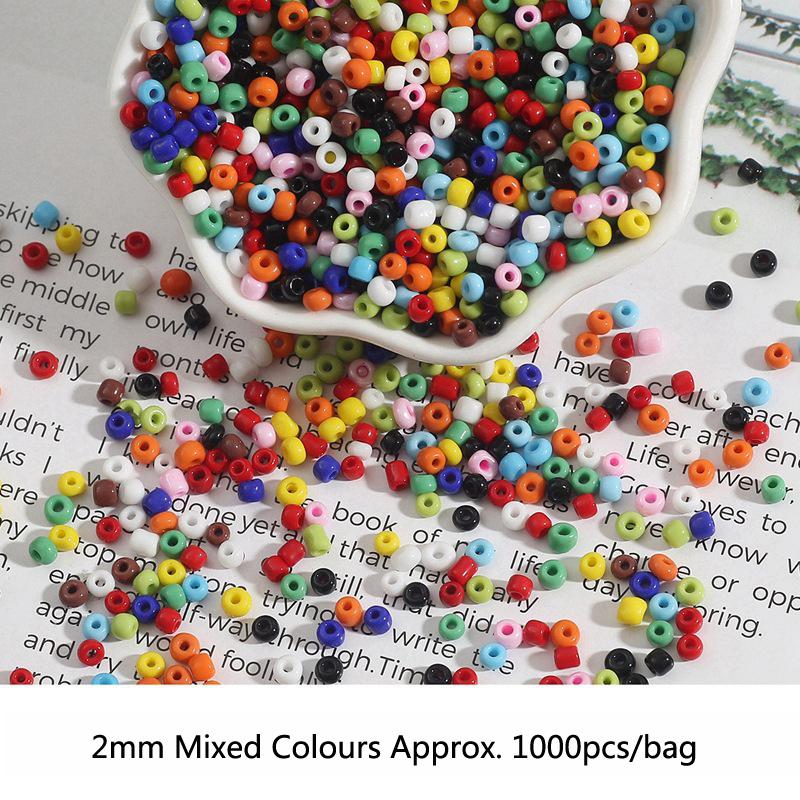 2 3 4mm Glass Filled Silver Mixed Color Rice Beads Handmade Diy Ring Earrings Bracelet Tassel Loose Beads Jewelry Materials Beads for Jewelry Making