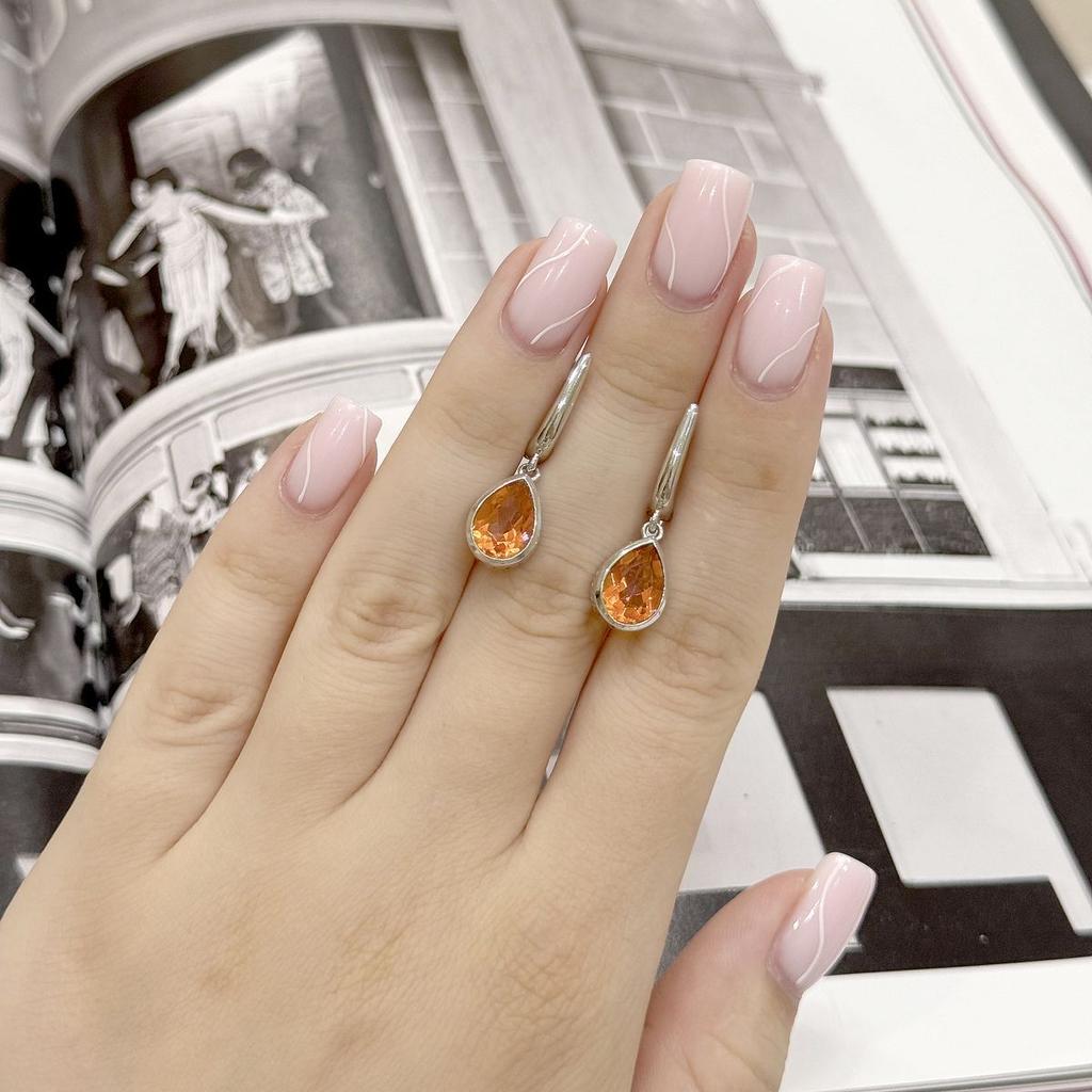 Silver Earrings with Natural Golden Quartz 3.58ct (2165750)