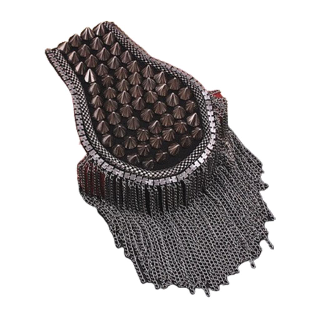 Cool Club Tassel Chain Epaulette Pin Jacket Vintage Brooch Rivet Shoulder Badges  Stage performance