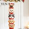 Self-Adhesive Christmas Wall Art Puppy Stickers, Removable Self-adhesive Dog Decals for Walls Doors, PVC Stacked Puppies Home Decor with Santa