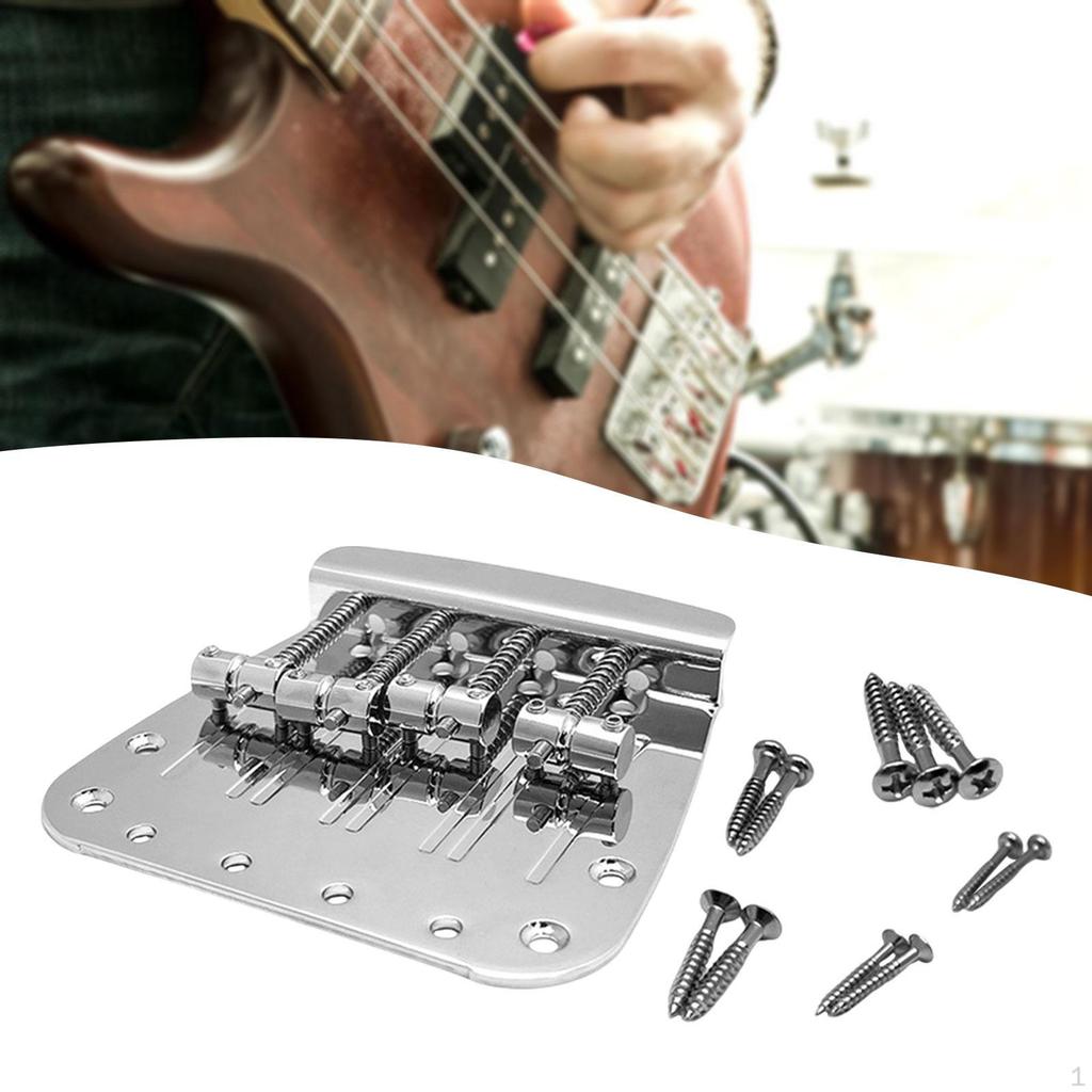 4 String Bass Guitar Bridge Musical Instrument Accessory Attachment Metal High Performance Replace