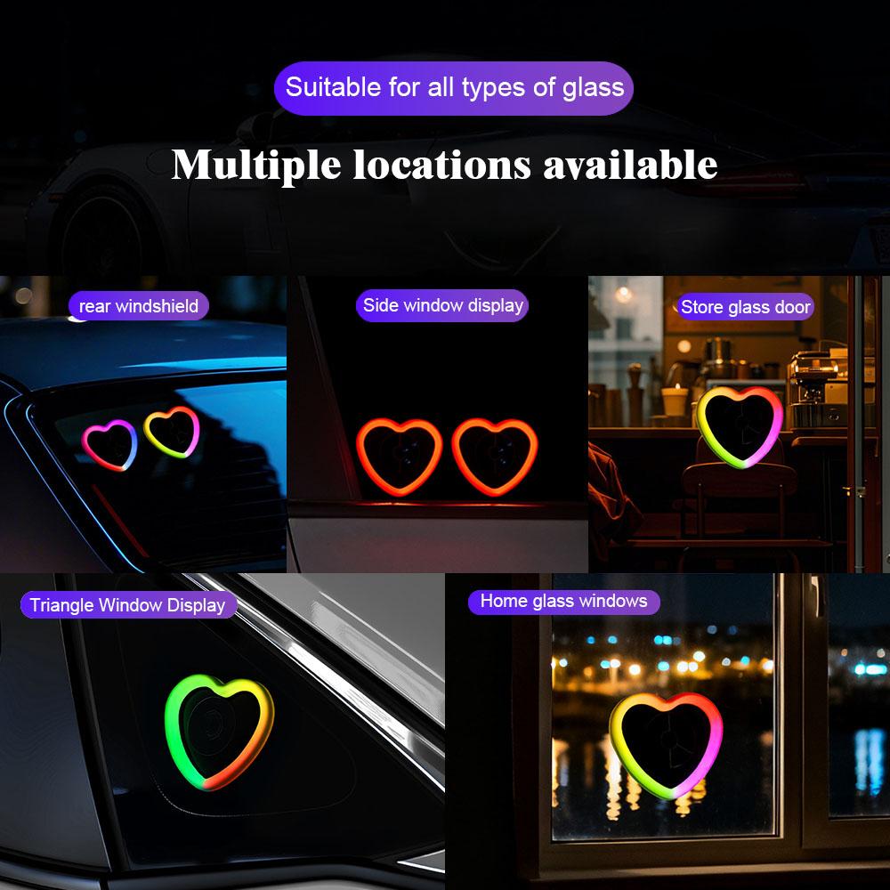 USB RGB Automotive LED  window love light neon light C-pillar atmosphere car interior decoration