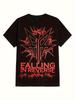 Falling In Reverse Men's Graphic T-Shirt - Black with Red Edgy Logo Print, Breathable Cotton Tee, Loose Fit Casual Streetwear, Short Sleeve Round Neck