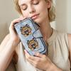 Модный длинный кошелек с принтом тигра, большая вместимость, повседневная ПУ-сумка для ежедневного использования