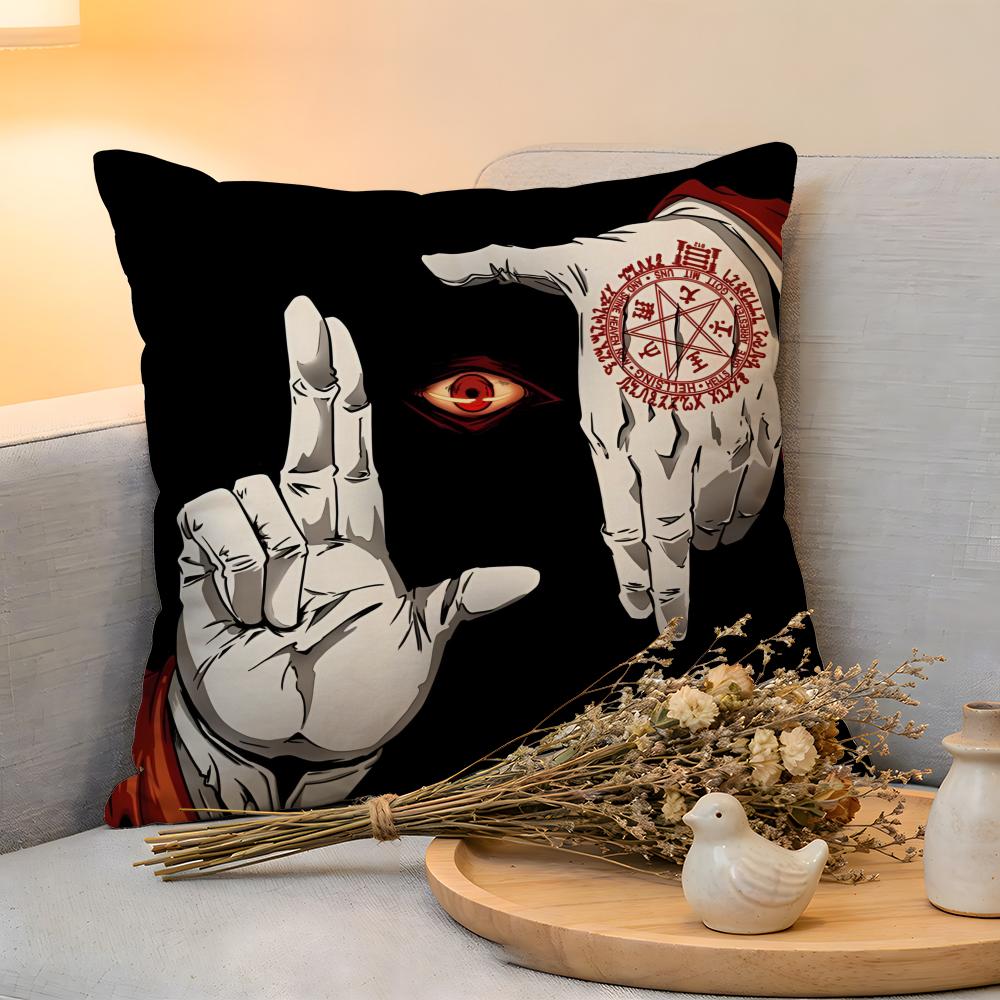 Cushion Cover Linen SkinFriendly Soft Decorative Case for Sofa Home Decor Anime Cool Hot HHellsings Pillow cover