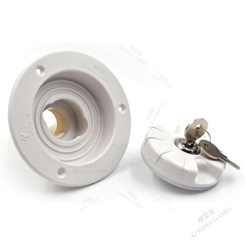 Exterior Hatch Black/White Round Gravity Water Inlet with Lock RV Accessories Caravan for RV Boat Camper Trailer Car Accessories