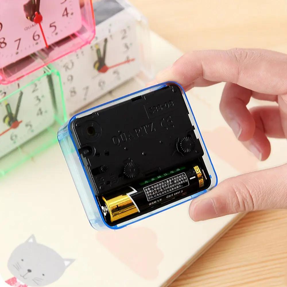 Night Light Silent Twin Bell Square Alarm Clock Quartz Home Room Decoration