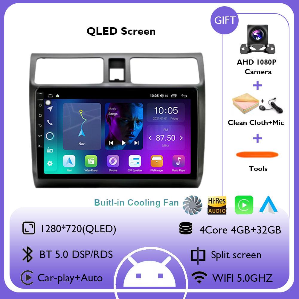 Автомагнитола Android 14 для Suzuki Swift 2003 - 2006 2007 2008 2009 2010 Мультимедийный плеер Стерео Carplay AUTO Головное устройство WIFI 4G BT