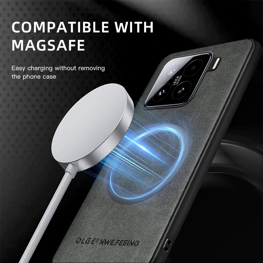 Магнитный чехол для Xiaomi 13 13T 12 12X 12S 12T 11 11T Pro Ultra Civi2 для Magsafe Wireless Charge Cover кожаные защитные чехлы