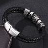 Genuine Braided Men Leather Bracelet Charm Stainless Steel Bracelets Fashion Jewelry Male Gift