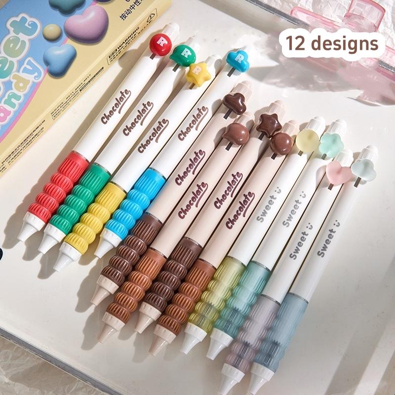 Набор из 4 гелевых ручек Candy Sweet Rainbow Milk Chocolate 0,5 мм шариковая ручка быстросохнущие черные чернила для письма