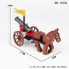 1604E Day Axe Gun Carriage Children Assemble Small Particle Building Block Toy Brown Horse Cannon Accessories