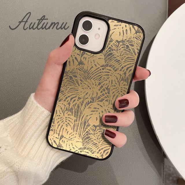 Чехол для телефона Feather Gold Foil Art для iPhone 17 Air 15 16 16e 11 12 13 14 Pro Max Plus coque Fundas Shell
