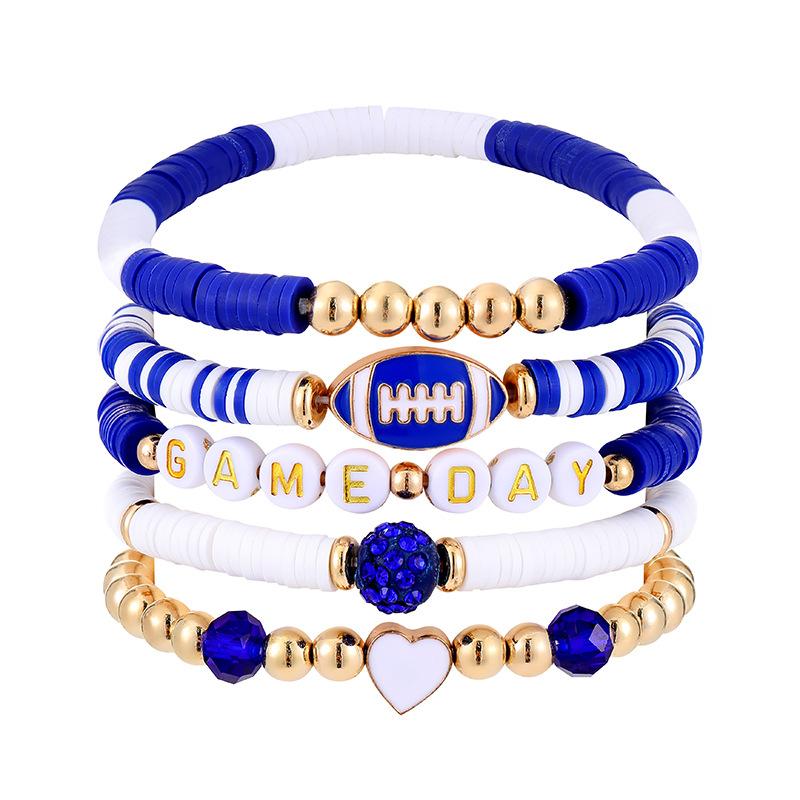 5 шт./компл. Цветной многослойный браслет ручной работы эластичный стекируемый спортивный ручной браслет Chian