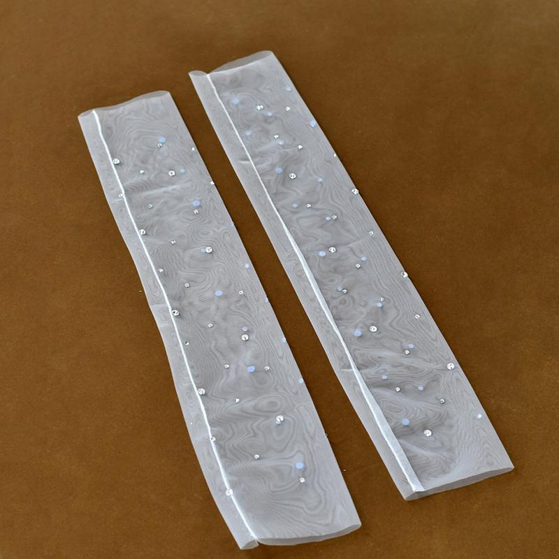 Элегантные длинные рукава, отстегивающиеся белые сетчатые свадебные перчатки из тюля, украшение для вечеринки, перчатки без пальцев