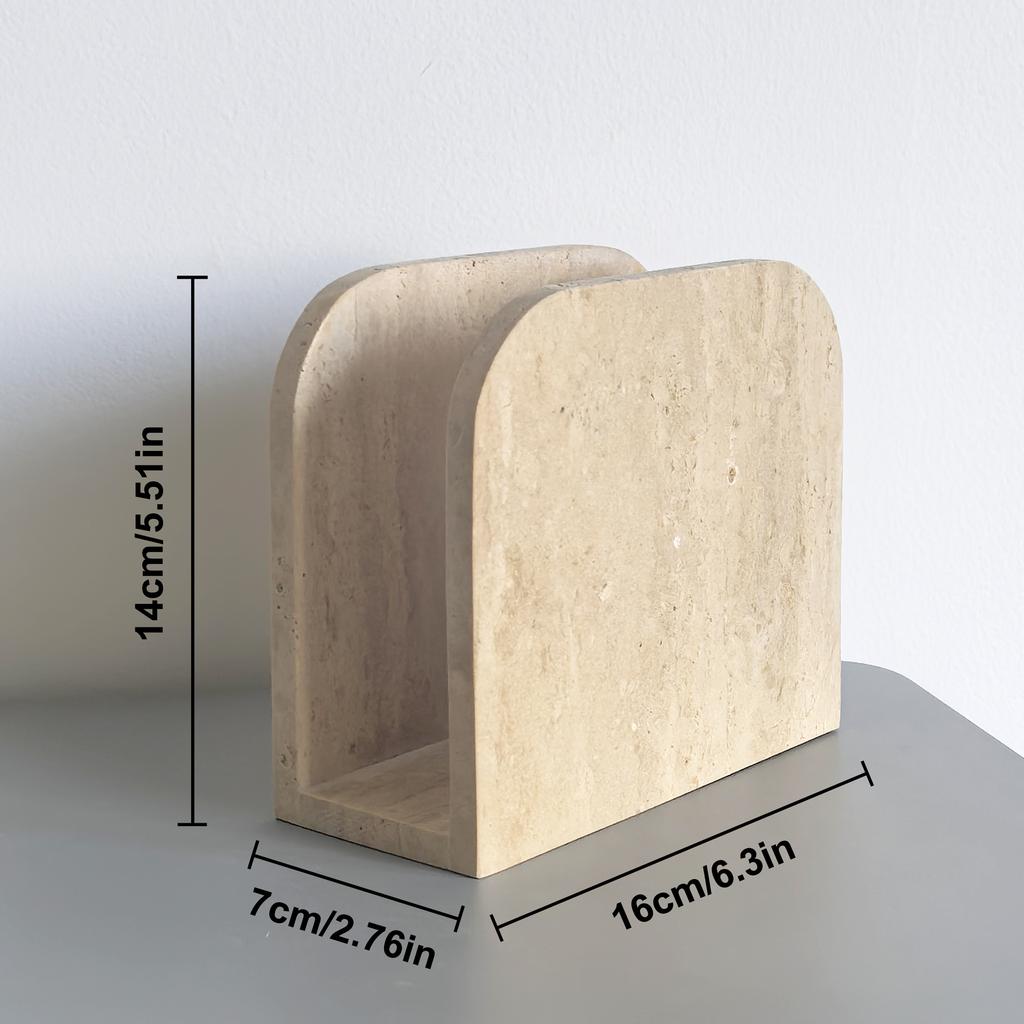 Travertine Leaf Napkin Holder Europe Style Durable Eco-Friendly for Table Use at Cocktail Parties and Kitchen Countertops