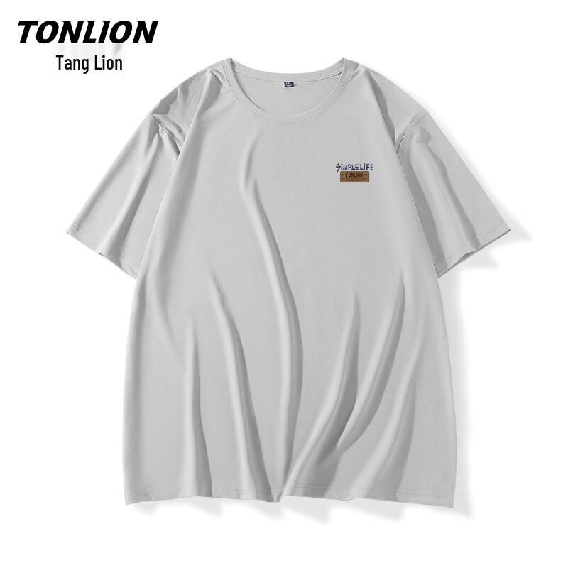 Мужская летняя свободная футболка с коротким рукавом TonLion
