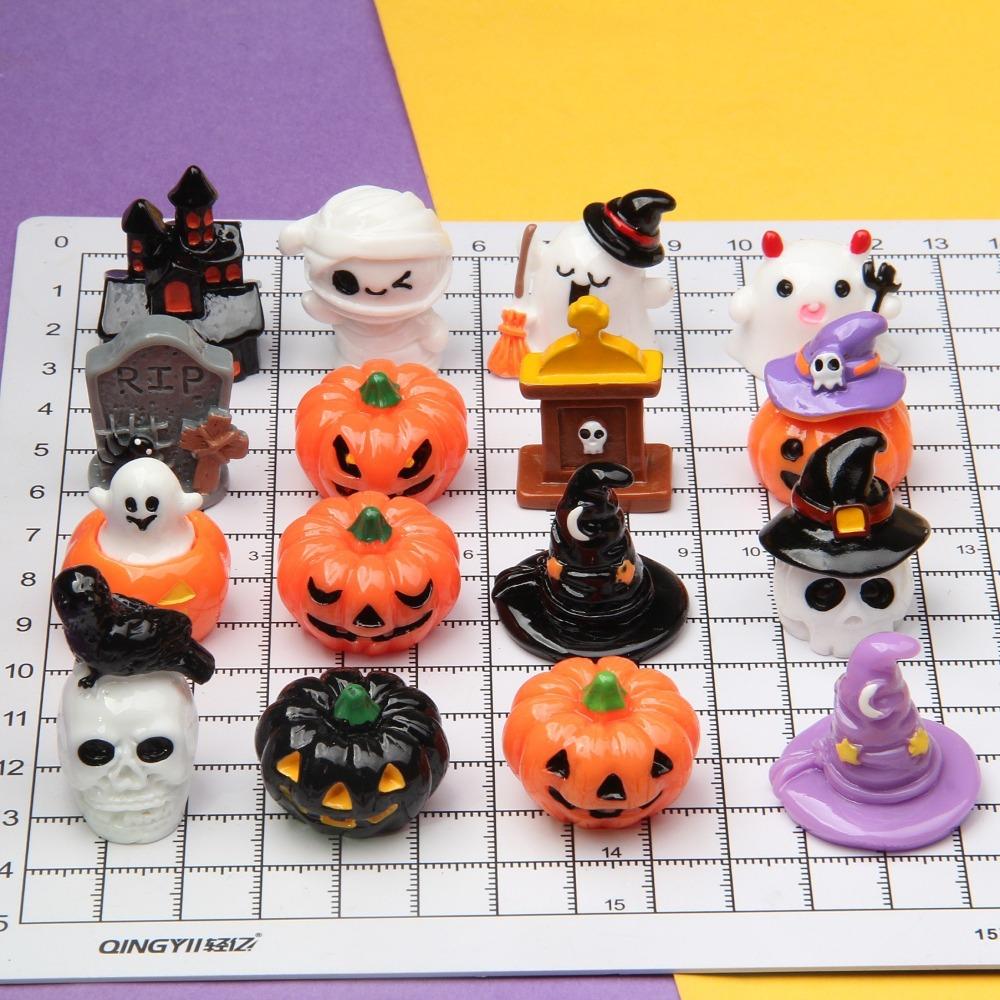 10pcs Resin Craft Miniature Figurines Halloween Desktop Ornament Micro Landscape Home Decoration