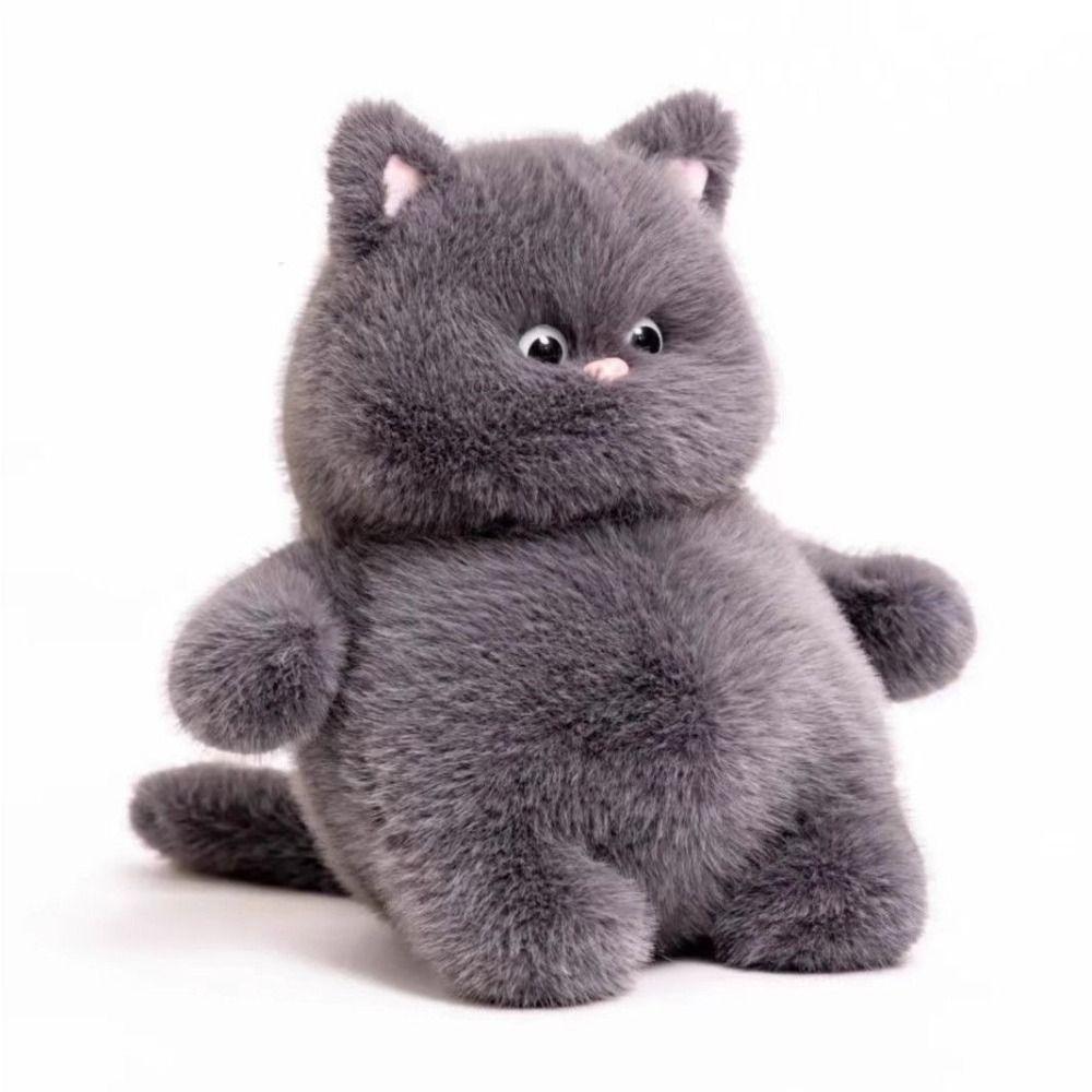 Chubby Shape White Cat Plush Toy Soft Toys Cat Doll Ideal Gift Stuffed Animal Home Decor