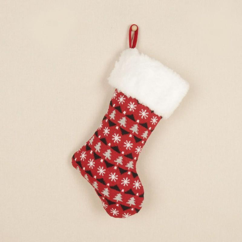 Christmas Knit Stocking Candy Gift Bag Hanging Ornament European Style