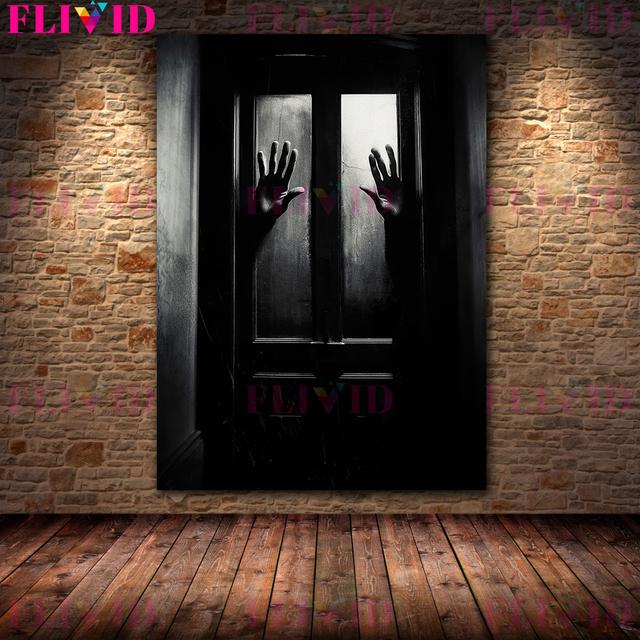 Ужасные фигурки призраков в окне Ретро настенная живопись на холсте Таинственная паника Художественные плакаты и принтеры