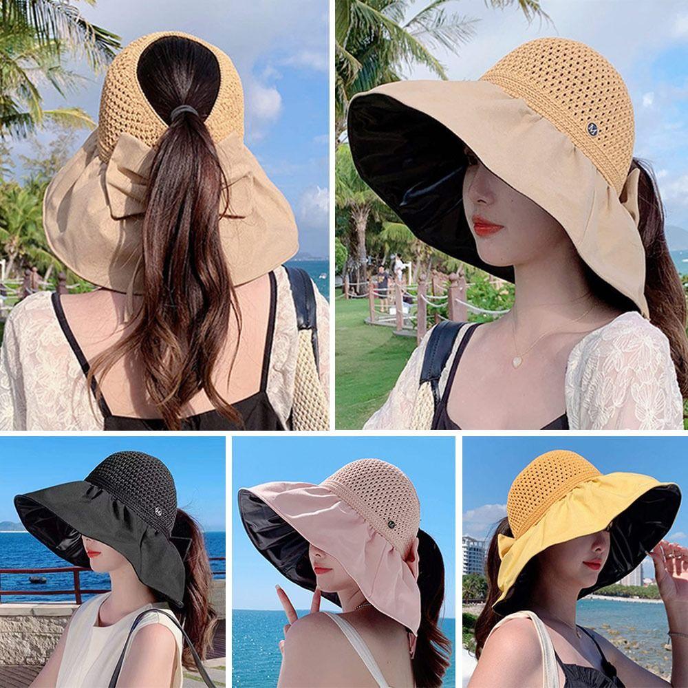 UV Protection Bucket Hat Foldable Sunshade Hat Women Sun Cap