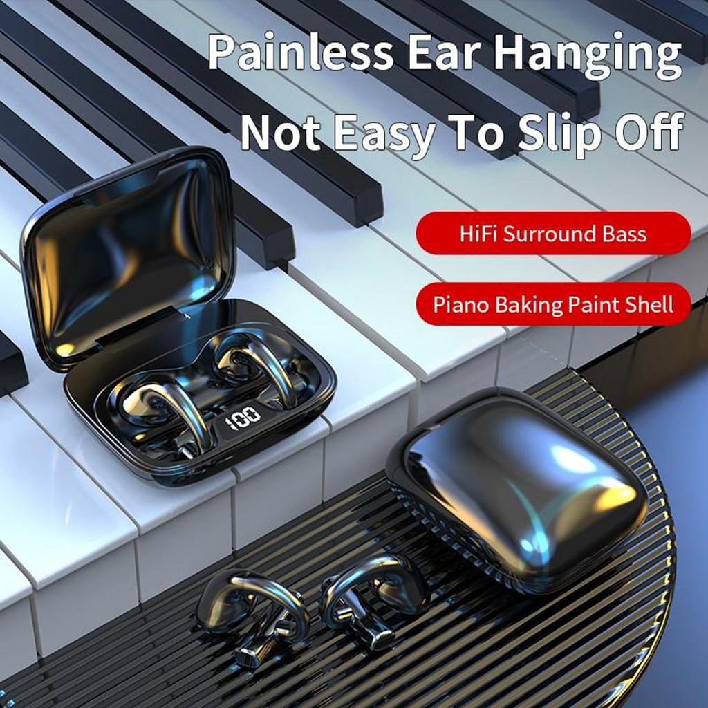 Беспроводная Bluetooth-гарнитура, наушники безболезненного ношения, наушники с тяжелыми басами, Hi-Fi объемный звук, сверхдолгий срок службы батареи