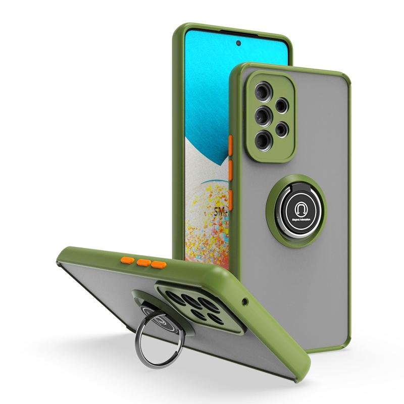 KEYSION Матовый чехол для Samsung A53 A33 A73 5G A23 A13, прозрачная противоударная задняя крышка с кольцом-подставкой для телефона Galaxy A52S A72 A32