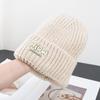 Вязаная шапка для женщин Осень-зима Модные этикетки Теплая шапка Маленькое лицо Универсальная шапка для пар Шапки и кепки (унисекса)