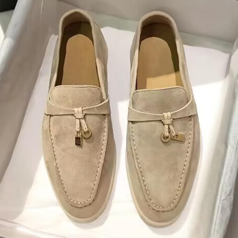Women Loafers Suede Leather Flat Walking Shoes Casual Shoes