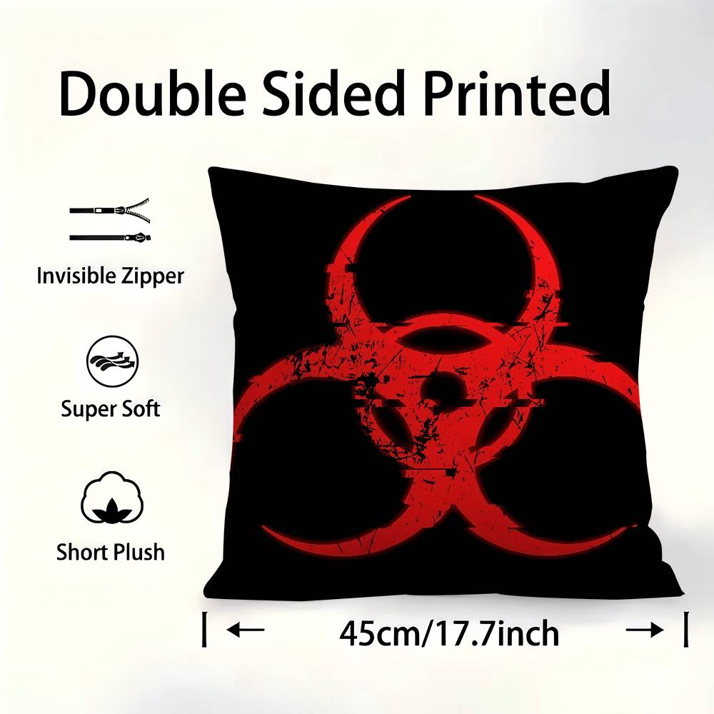 Game R-Resident E-Evil Cushion Cover Car Throw Pillow Case For Sofa Car Christmas Gift 40X40Cm 45X45Cm