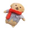 Lovely Korean Styles Scarf Dog Plush Pendant Toy Keychain Soft Stuffed Animal for Kids and Adult Backpack Decoration