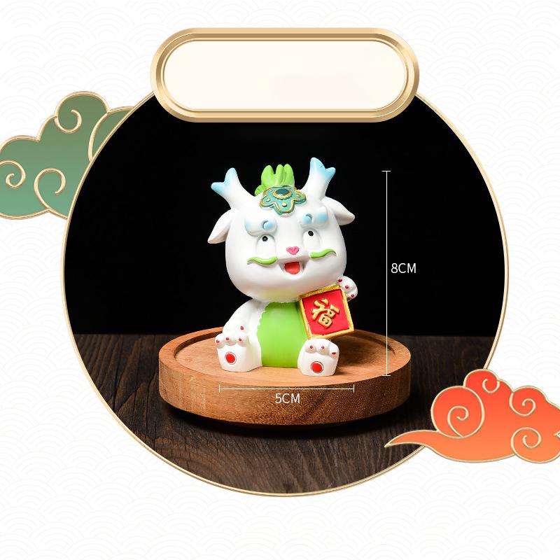 Year Of The Dragon Zodiac Mascot Ornaments Chinese Dragon Figurine Home Decor Mini Dragon Statue Resin Chinese Dragon Crafts