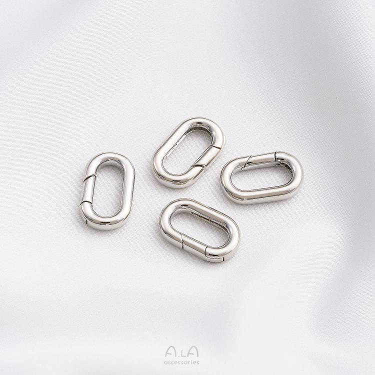 Овальный пружинный замок из золота 14 карат: Сохраняющий цвет DIY Жемчужная цепочка Застежка-лобстер Аксессуар