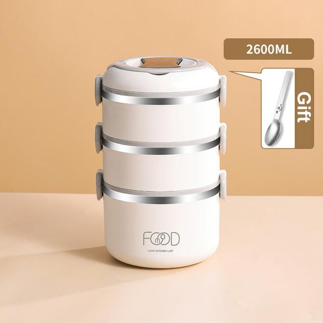 Портативный ланч-бокс из нержавеющей стали, детский школьный офисный многослойный термобокс Bento, студенческий большой вместительный контейнер для хранения еды