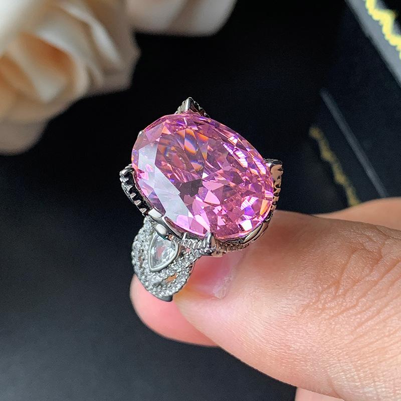Осенне-зимние ювелирные изделия Кольцо Модное пригородное огранка «Птичье гнездо» Фиолетовый литий-хуэйский розовый бриллиант Желтый бриллиант Винтаж Универсальный женский модный