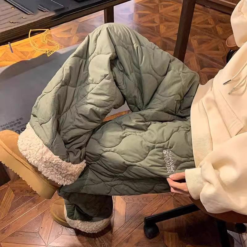 Утепленные хлопковые брюки на флисовой подкладке для женщин Теплые Повседневные Устойчивые к холоду Экстремальный холод Хлопковые Широкие брюки Женские