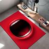 Red Open Mouth Illustration Carpet suitable as a non-slip mat for the living room or bedroom sofa