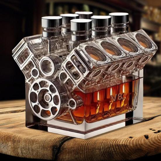 Бутылка виски с двигателями V8 Креативное украшение для винного графина Персонализированная бутылка виски Украшение для домашнего бара
