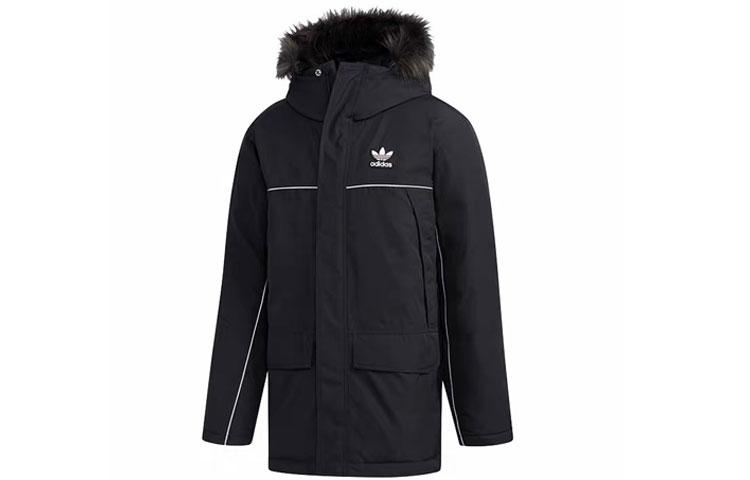 adidas Оригинальные пуховики мужские черные с капюшоном умеренные прочие FL1417