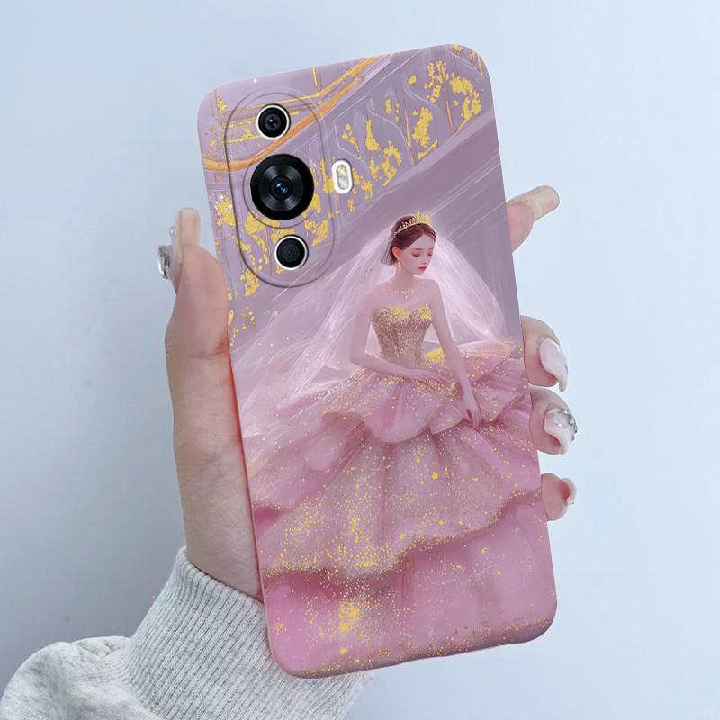 Чехол для Huawei Nova 12s FOA-LX9 Дизайн 'Цветочная Девочка' Мягкий Силиконовый Чехол для Huawei Nova 11 Nova11 Pro Ultra Nova12s Чехлы для Телефона